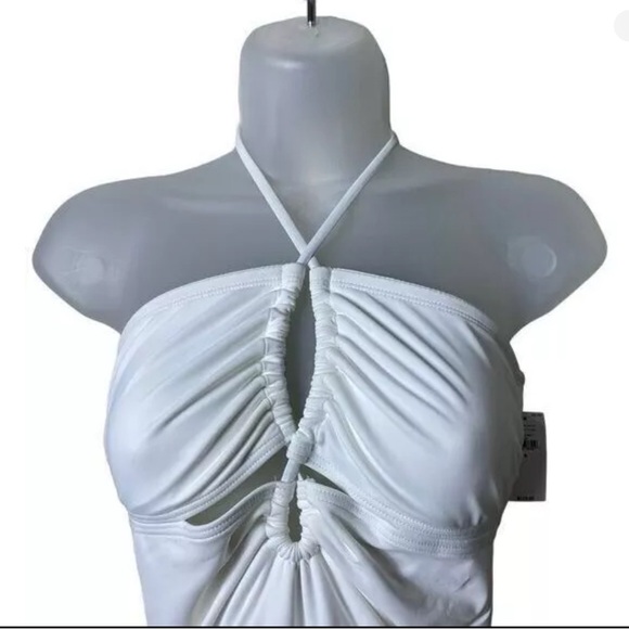 NWT Banana Republic One-Piece Swim Suit White Double Keyhole - Picture 3 of 7